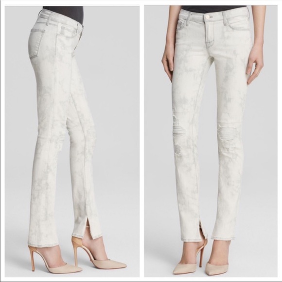 J Brand Rail Distressed Straight Leg Jean in Fame - Picture 2 of 8